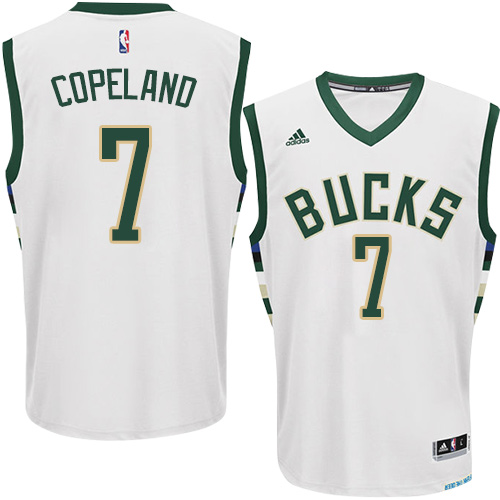 Mens Adidas Milwaukee Bucks 7 Chris Copeland Authentic White Home NBA Jersey